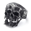 Dark style conjoined double skull ring