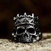 Retro Punk Crown Skull Ring