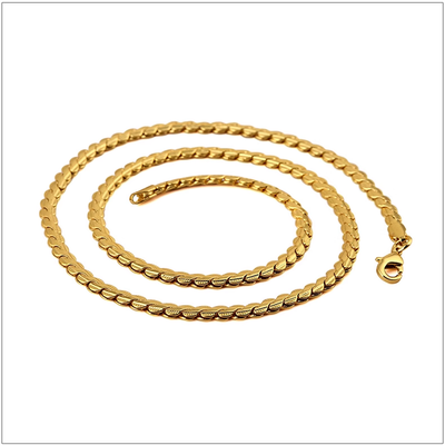 Hip Hop Style Gold Embossed Textured Necklace