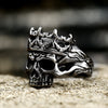 Retro Punk Crown Skull Ring