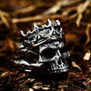 Retro Punk Crown Skull Ring