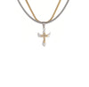 Double layer snake bone cross necklace