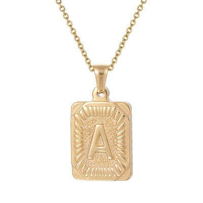 gold letter pendant necklace