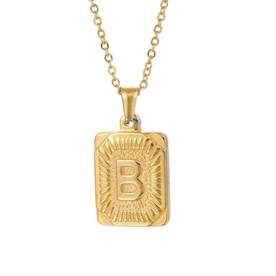 gold letter pendant necklace