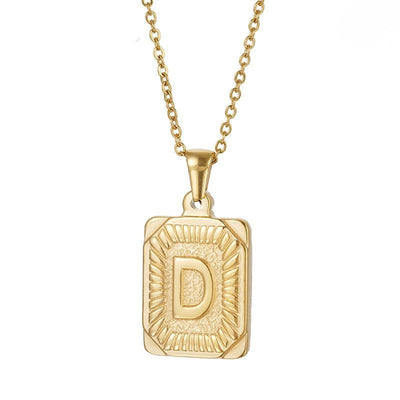 gold letter pendant necklace