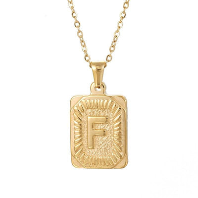 gold letter pendant necklace