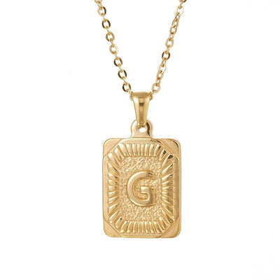 gold letter pendant necklace