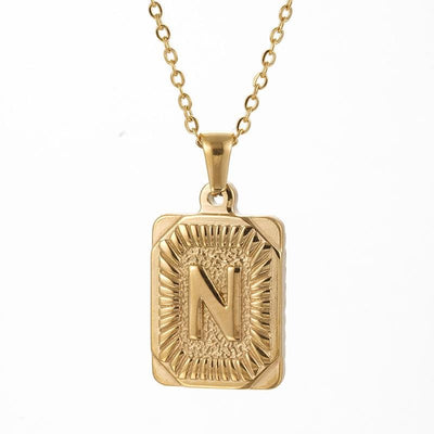 gold letter pendant necklace