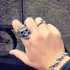 Dragon pattern skull open ring