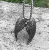 Vintage Silver Angel Wings Pendant Necklace