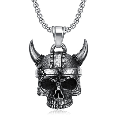 Undead Pirate Skull Helmet Pendant Necklace