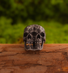 Dark style conjoined double skull ring