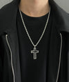 Lava Cross Pendant Necklace