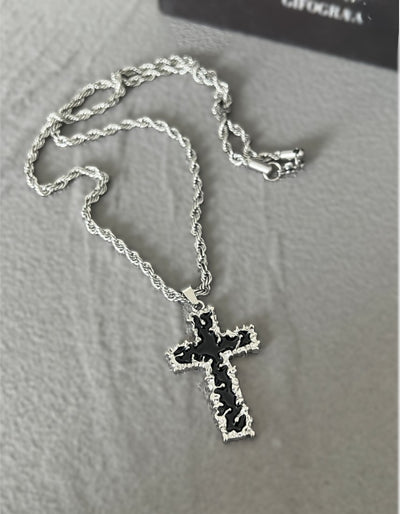 Lava Cross Pendant Necklace