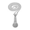 Hip hop style full diamond microphone pendant necklace