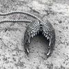 Vintage Silver Angel Wings Pendant Necklace