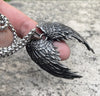 Vintage Silver Angel Wings Pendant Necklace