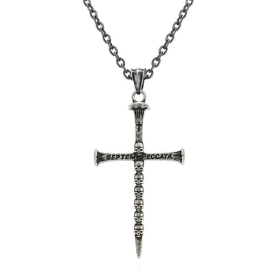 Dark style skull cross necklace