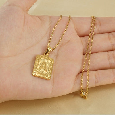 gold letter pendant necklace