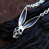 Punk style skull bunny necklace