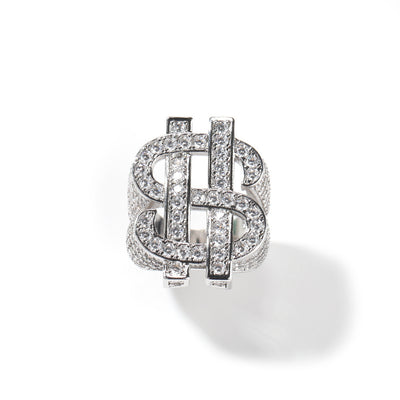 All Diamond Dollar Sign Ring