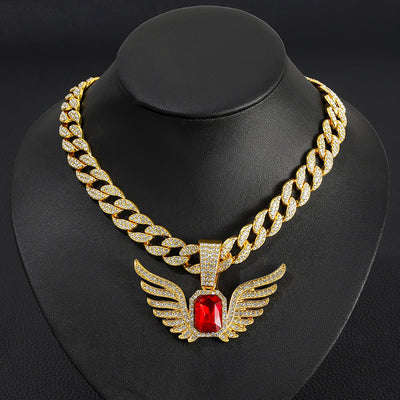 Ruby Wings Pendant Necklace