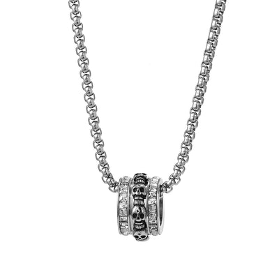 Rotatable skull necklace