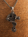 Gothic Dragon Wrapped Cross Pendant Necklace