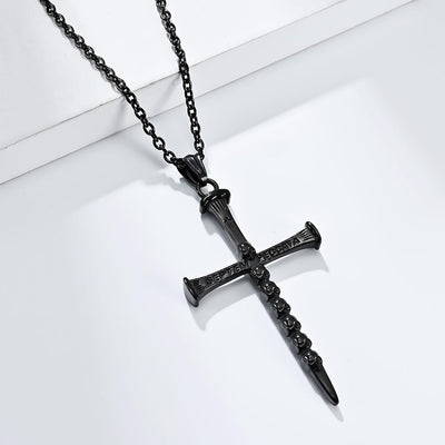 Dark style skull cross necklace