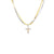 Double layer snake bone cross necklace