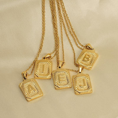 gold letter pendant necklace