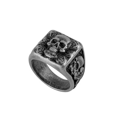 Skull Rose Square Vintage Ring