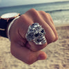 Dragon pattern skull open ring