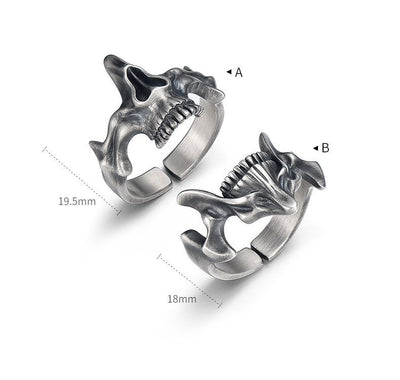 Skull Ghost Face 2-in-1 Combination Ring