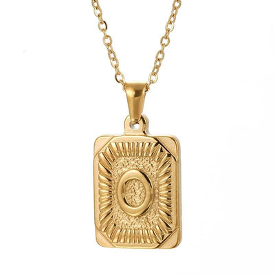 gold letter pendant necklace