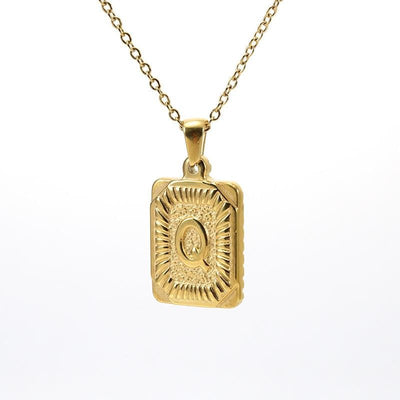 gold letter pendant necklace