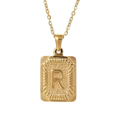 gold letter pendant necklace