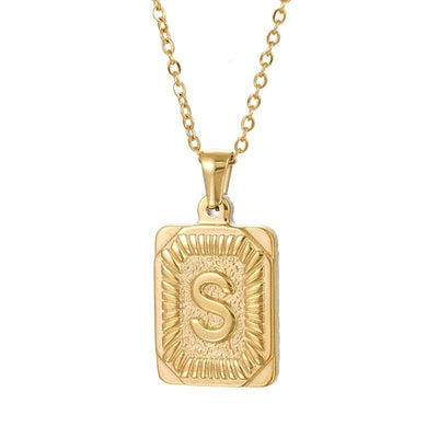 gold letter pendant necklace