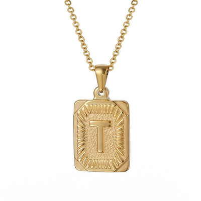 gold letter pendant necklace