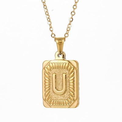 gold letter pendant necklace