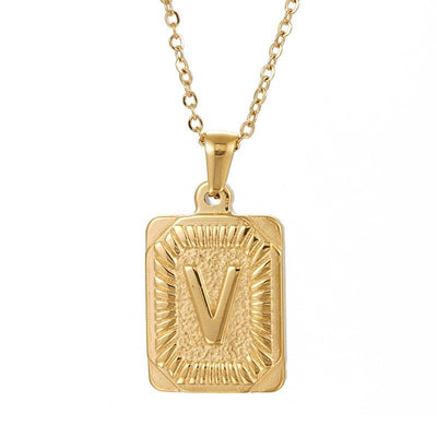 gold letter pendant necklace