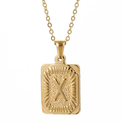 gold letter pendant necklace