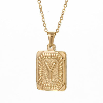 gold letter pendant necklace