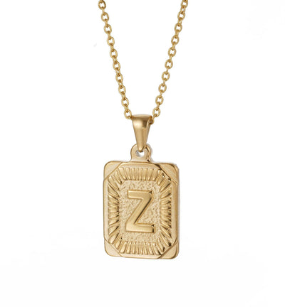 gold letter pendant necklace