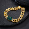 Hip hop style emerald gemstone bracelet