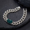 Hip hop style emerald gemstone bracelet