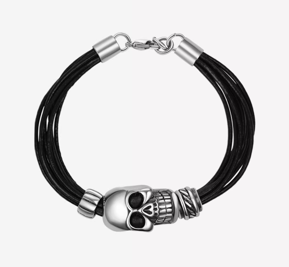 Skull multi-rope bracelet