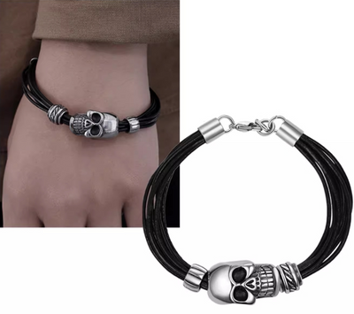 Skull multi-rope bracelet