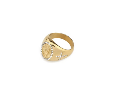 HIPHOP gold and diamond ring