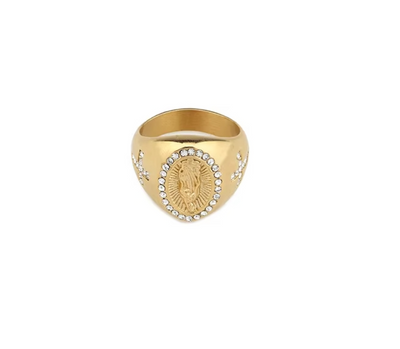 HIPHOP gold and diamond ring